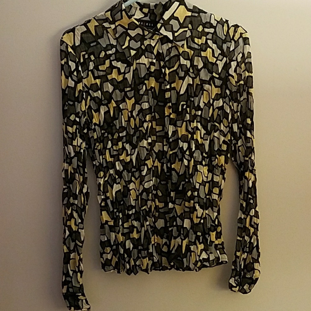 Axcess black yellow grey and white scrunchie butto